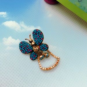 925 Sterling Silver Butterfly Ruby Ring